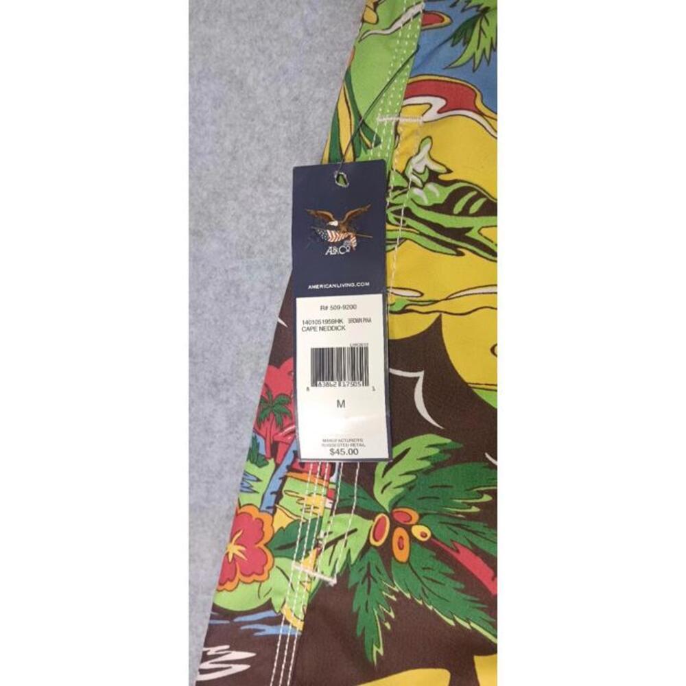 NWT! American Living Swim Trunks Mens Size M Brown Pina Cape Neddick Island 100% - Picture 3 of 12